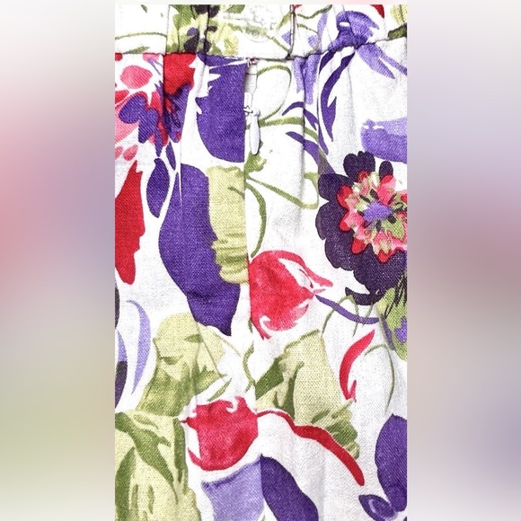 Koret Women’s Linen Blend A-Line Bright Floral Skirt Multi 10 - Picture 5 of 10